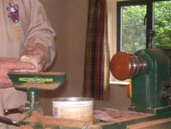 Shaping the base of the earing stand